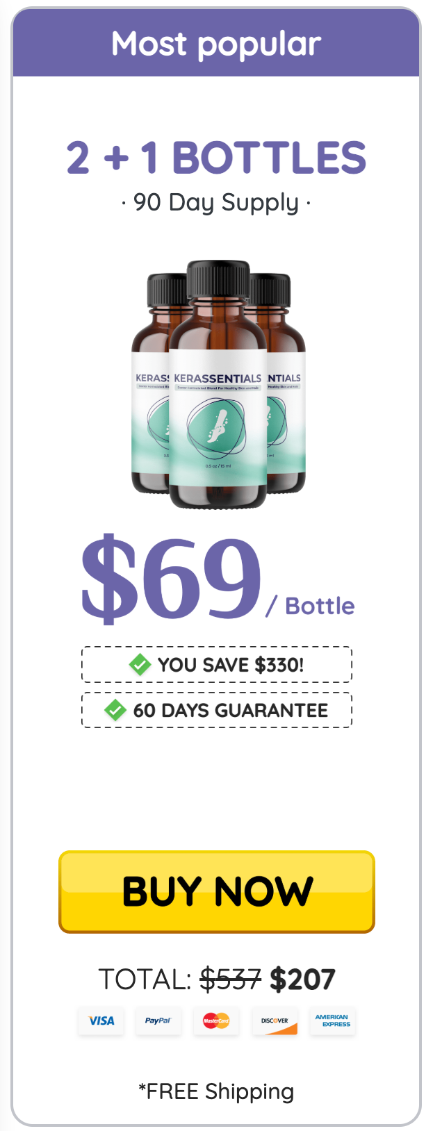 Kerassentials Buy 3 Bottles